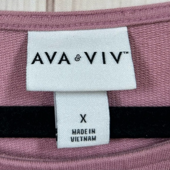 Ava & Viv Mauve 3/4 Length Sleeve Top. Size X - Picture 3 of 7